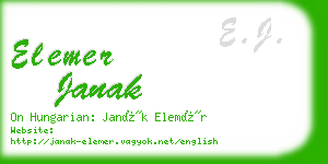 elemer janak business card